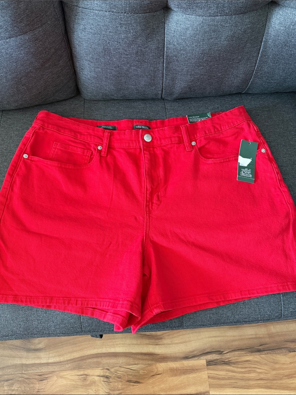 wild fable Red High-Rise Denim Shorts